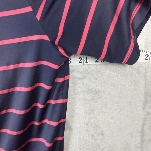 RLX Ralph Lauren Golf Polo Shirt Size M Navy Pink Stripe Wicking Stretch ‘Read’ - Picture 7 of 8